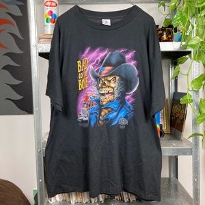 1992 Bad to the Bone 3D Emblem Truckers Only Shirt